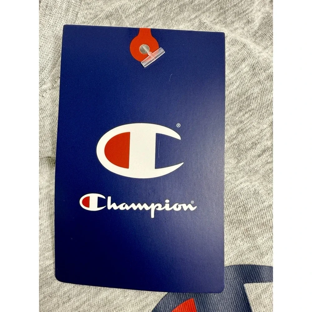 Champion Boys M Long Sleeve Oxford Heather Logo Shirt‎ NWT Medium Athletic Tee